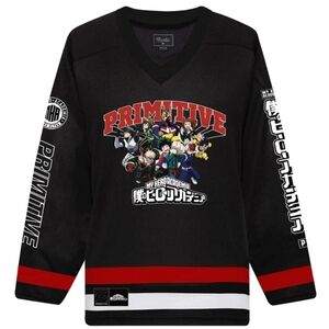Primitive Skateboards Shirt My Hero Academia Hockey Jersey Black